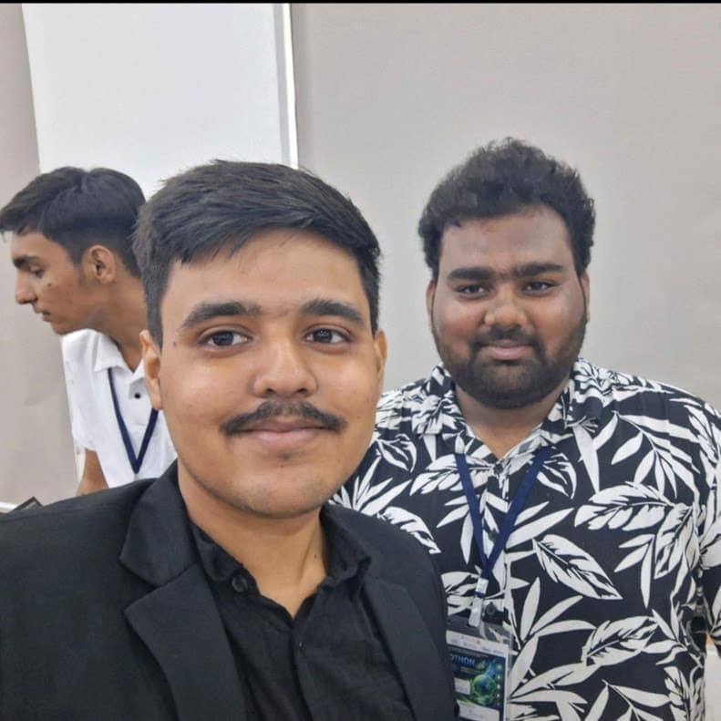 Shubham Chawhan photographed with the Head Manager of Biothon in 2026.